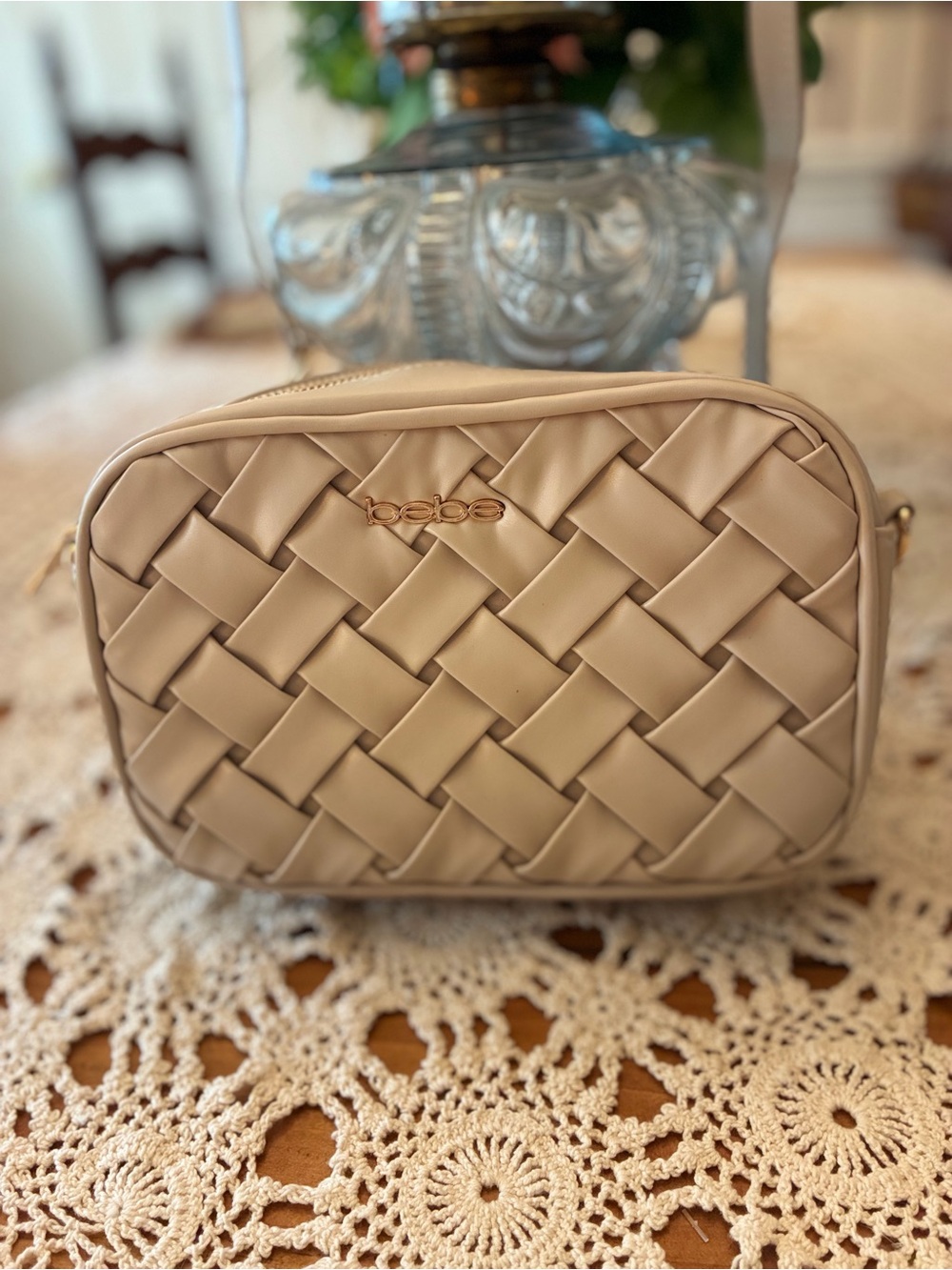 Like New Bebe Woven Crossbody Camera Bag
